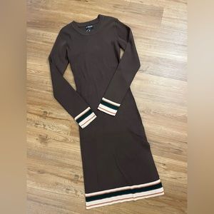 Kittenish Brown Sweater Dress with Slit ✨